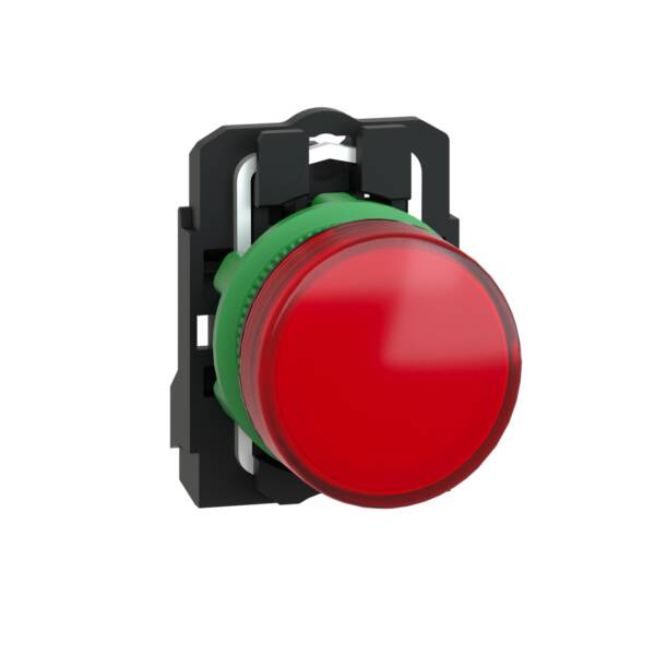 pilot light, Harmony XB5, grey plastic, red, 22mm, universal LED, plain lens, 110…120V AC - Schneider Electric - XB5AVG4