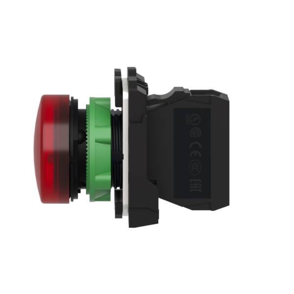 pilot light, Harmony XB5, grey plastic, red, 22mm, universal LED, plain lens, 110…120V AC - Schneider Electric - XB5AVG4