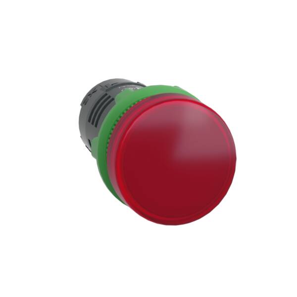Monolithic pilot light, Harmony XB5, grey plastic, red, 22mm, universal LED, plain lens, 24V AC DC - Schneider Electric - XB5EVB4