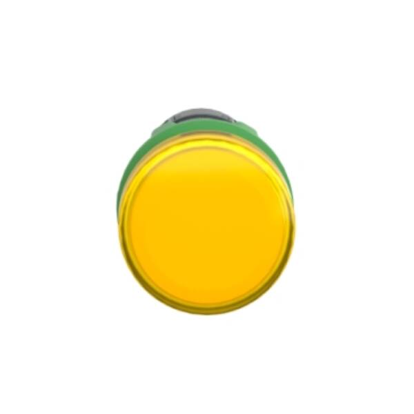 Monolithic pilot light, Harmony XB5, grey plastic, yellow, 22mm, universal LED, plain lens, 230…240V AC - Schneider Electric - XB5EVM8