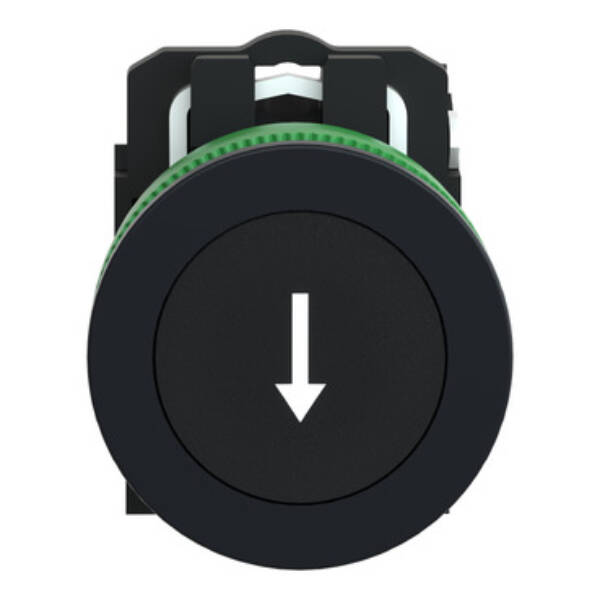 FLUSH MOUNTED BLACK FLUSH CAPS PUSHBUTTON WHITE MARKED ARROW 1NO SCREW CLAMP - Schneider Electric - XB5FA3351