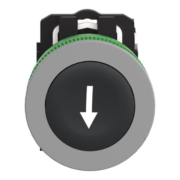 flush mounted black flush caps pb wh marked arrow 1NO screw clamp cp grey - Schneider Electric - XB5FA3351C0