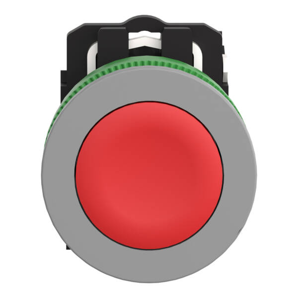 flush mounted red flush caps pushbutton 1NC screw clamp cp grey - Schneider Electric - XB5FA42C0