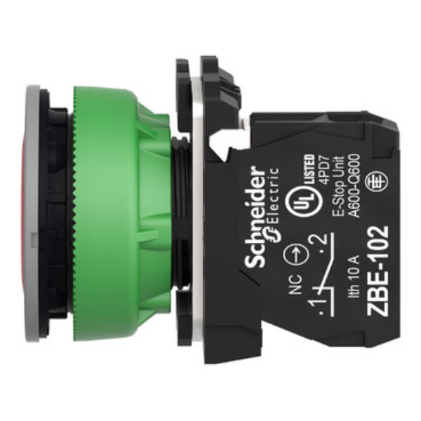 flush mounted red flush caps pushbutton 1NC screw clamp cp grey - Schneider Electric - XB5FA42C0