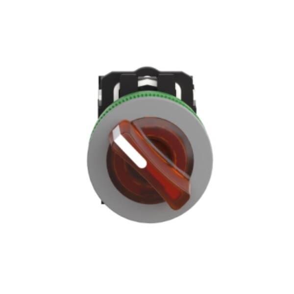 Illuminated selector switch, Harmony XB5, grey bezel, or handle, universal LED, 2 positions, 1NO + 1NC, 24V AC DC - Schneider Electric - XB5FK125B5C0