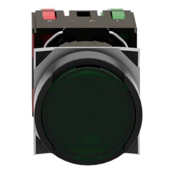 green flush complete illum pushbutton Ø16 spring return 1NO+1NC 12...24V - Schneider Electric - XB6AW3B5B