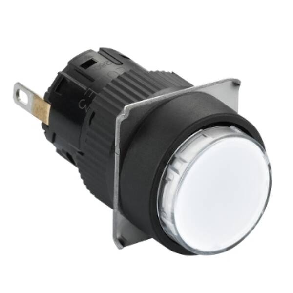 round pilot light Ø16 - IP65 - white - integral LED 24VDCpolarised - connector - Schneider Electric - XB6EAV1BP