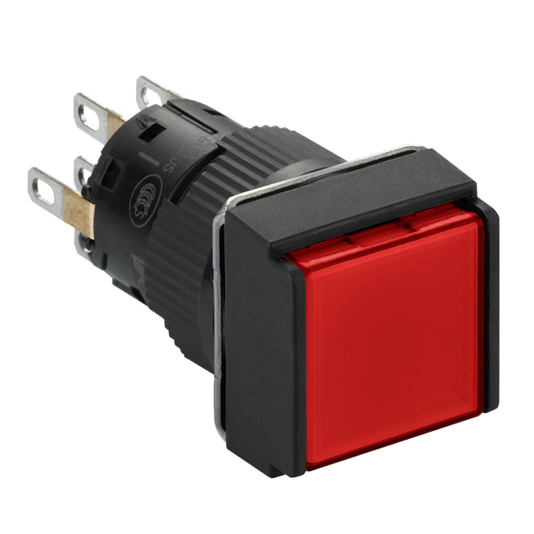 square red illuminated pushbutton Ø16 flush push to release-24 VDCpolarised-2CO - Schneider Electric - XB6ECF4B2P