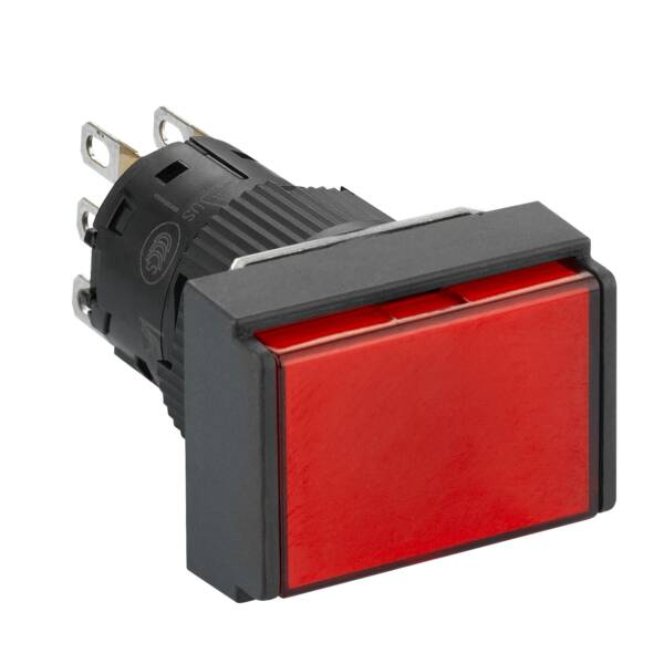 rectangle red illuminated pushbutton Ø16-flush springreturn-24 VDC polarised-1CO - Schneider Electric - XB6EDW4B1P