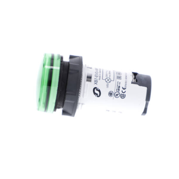 Monolithic pilot light, plastic, green, Ø22, integral LED, 230…240 V AC - Schneider Electric - XB7EV03MP