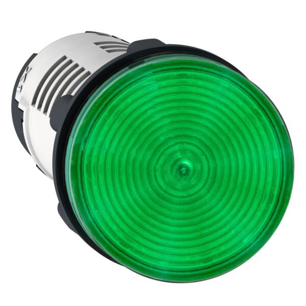 round pilot light Ø 22 - green - integral LED - 230..240 V - faston connectors - Schneider Electric - XB7EV03MP3