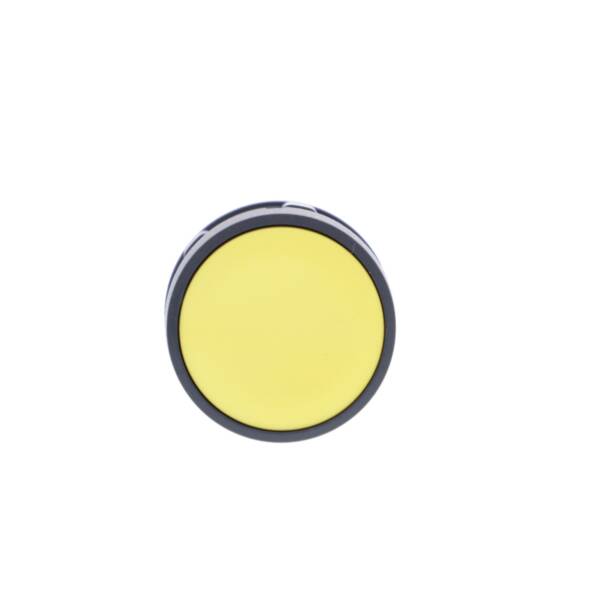 Harmony XB7, Monolithic push button, plastic, yellow, Ø22, spring return, unmarked, 1 NO + 1 NC - Schneider Electric - XB7NA85