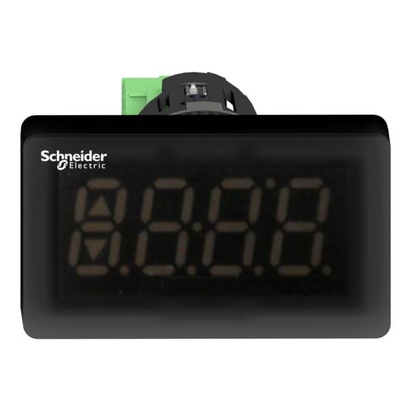 Harmony XB5, Digital panel meter, plastic, black, Ø22, 4 digit red LED display, 4...20 mA input - Schneider Electric - XBH1AA0R4