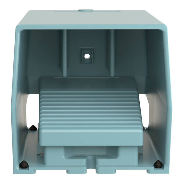 single foot switch - IP66 - with cover - metallic - blue - 2 NC + 2 NO - Schneider Electric - XPEM611