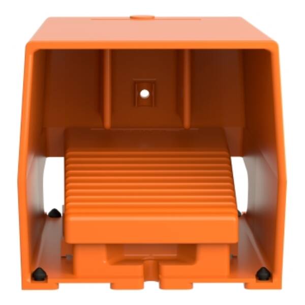 single foot switch - IP66 - with cover - metallic - orange - 2 NC + 2 NO - Schneider Electric - XPER611