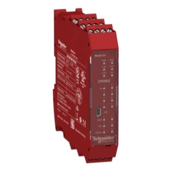 Controller with 8 inputs 2 outputs monitors expansion modules with screw term - Schneider Electric - XPSMCMCP0802