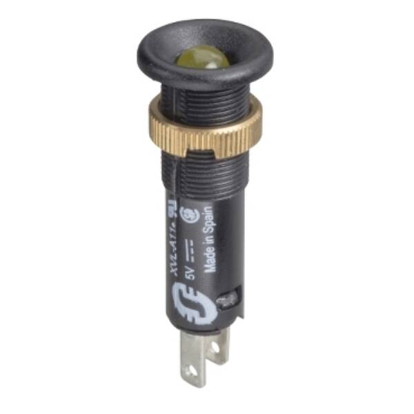 pilot light Ø8 - IP40 - yellow - protruding LED included - 24V - faston - Schneider Electric - XVLA135