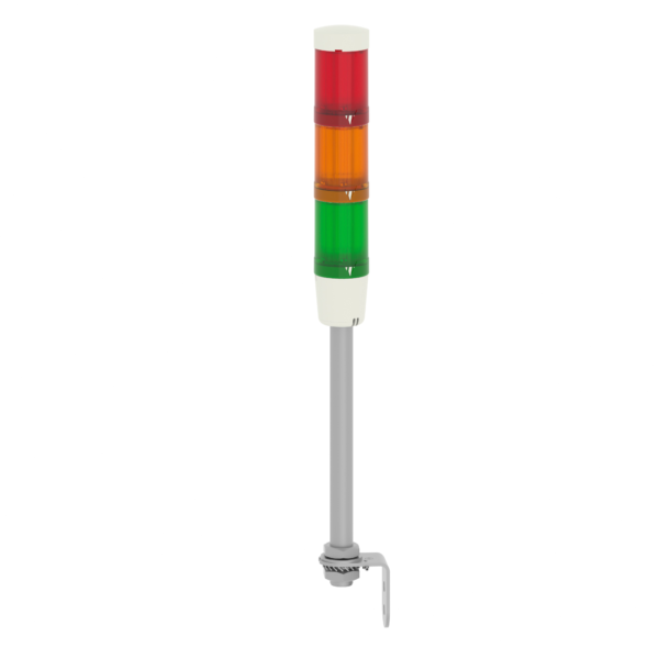 Harmony XVM, Modular tower lights, aluminium, red/orange/green, Ø45, steady, super bright LED with buzzer, 24 V AC/DC - Schneider Electric - XVMB2RAGSSB