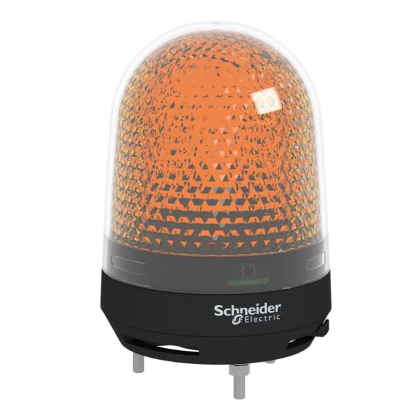 Illuminated beacon with buzzer, orange, Ø100, 70...90 dB, integral LED, 12...24 V DC - Schneider Electric - XVR3B05S