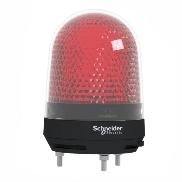 Illuminated beacon with buzzer, red, Ø100, 70...90 dB, integral LED, 100...230 V AC - Schneider Electric - XVR3M04S