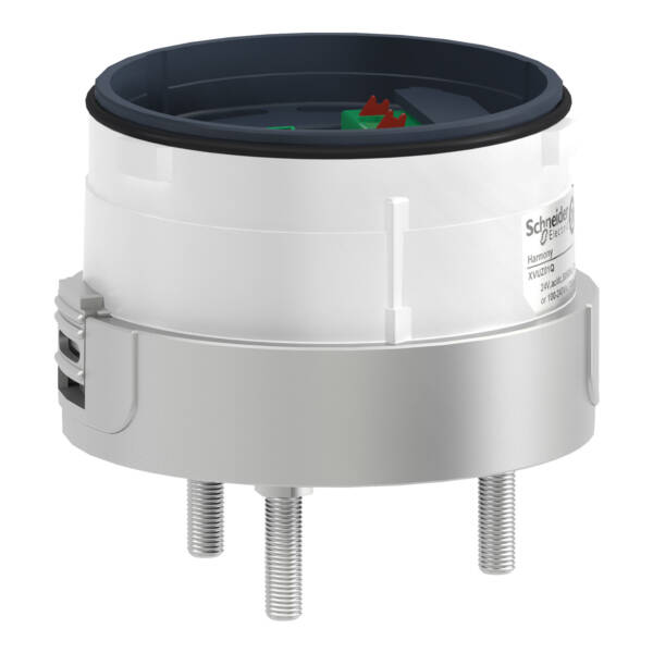 Fixing unit for modular tower lights, silver, Ø60, 3 pins direct mounting - Schneider Electric - XVUZ01Q