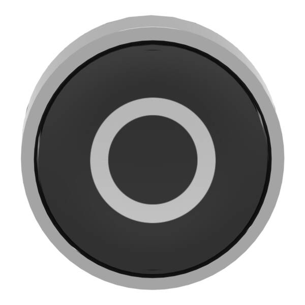 black flush pushbutton head Ø22 spring return "O" - Schneider Electric - ZB4BA232