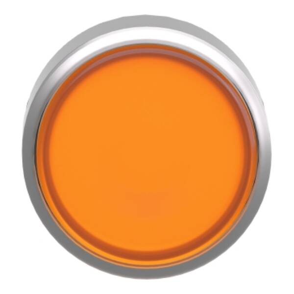 Head for illuminated push button, Harmony XB4, metal, orange flush, 22mm, universal LED, for insertion legend - Schneider Electric - ZB4BA58