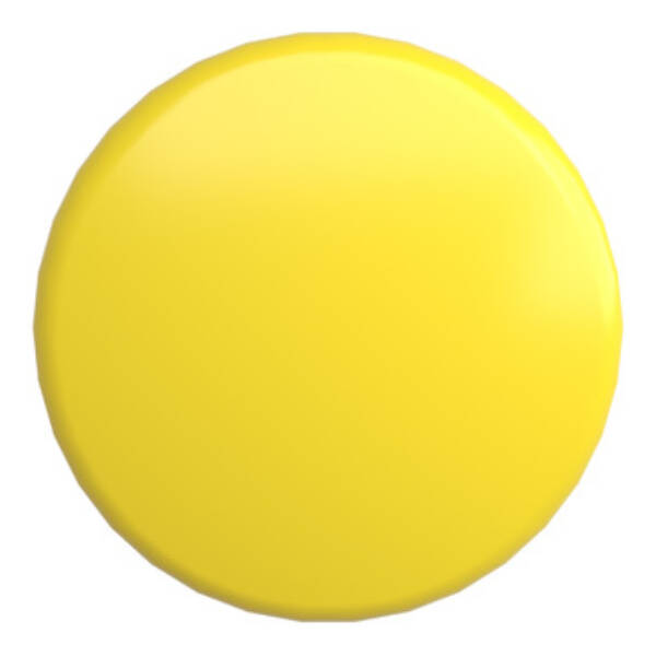 Mushroom push button head Ø40, metal, yellow, Ø22, spring return - Schneider Electric - ZB4BC5