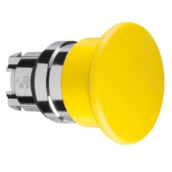 Mushroom push button head Ø40, metal, yellow, Ø22, spring return - Schneider Electric - ZB4BC5