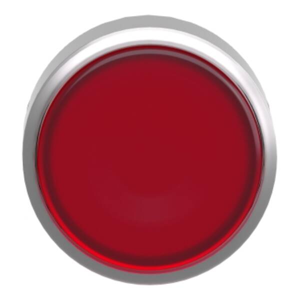Head for illuminated push button, Harmony XB4, metal, red flush, 22mm, universal LED, push-push, unmarked - Schneider Electric - ZB4BH043