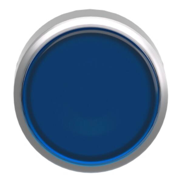 Head for illuminated push button, Harmony XB4, metal, blue flush, 22mm, universal LED, push-push, unmarked - Schneider Electric - ZB4BH063