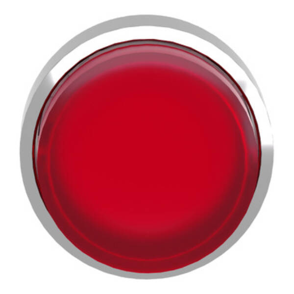 Head for illuminated push button, Harmony XB4, metal, red projecting, 22mm, push-push, universal LED, unmarked - Schneider Electric - ZB4BH43