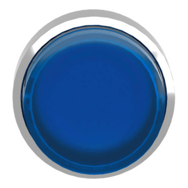 Head for illuminated push button, Harmony XB4, metal, blue projecting, 22mm, push-push, universal LED, unmarked - Schneider Electric - ZB4BH63