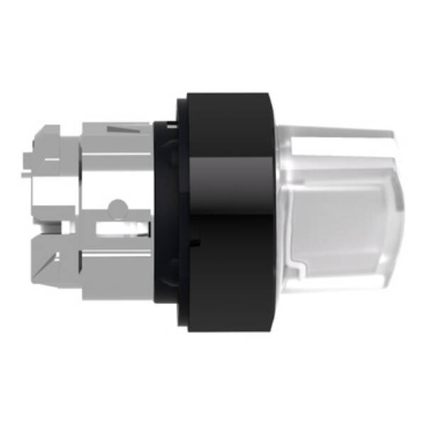 Head for illuminated selector switch, Harmony XB4, universal LED, black metal, white handle, 22mm, 2 positions, stay put - Schneider Electric - ZB4BK12137