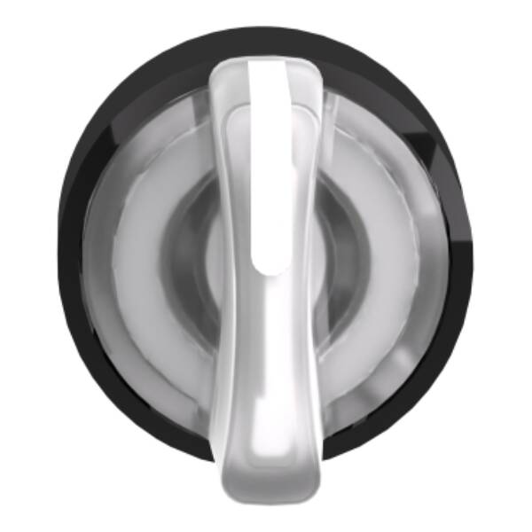 Head for illuminated selector switch, Harmony XB4, black metal, white handle, 22mm, universal LED, 3 positions, to center - Schneider Electric - ZB4BK15137