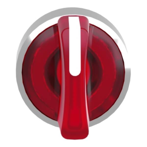 Head for illuminated selector switch, Harmony XB4, chromium metal, red handle, 22mm, universal LED, 3 positions, - Schneider Electric - ZB4BK1543