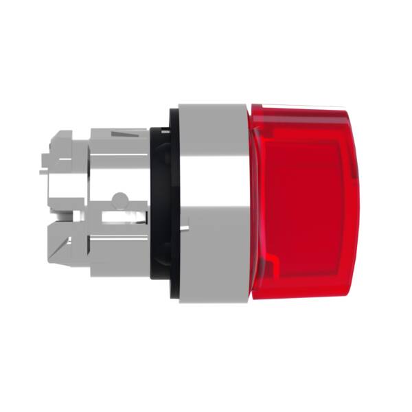 Head for illuminated selector switch, Harmony XB4, chromium metal, red handle, 22mm, universal LED, 3 positions, - Schneider Electric - ZB4BK1543