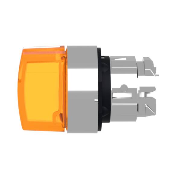 Head for illuminated selector switch, Harmony XB4, metal, orange handle, 22mm, universal LED, 3 positions, left to center - Schneider Electric - ZB4BK1753