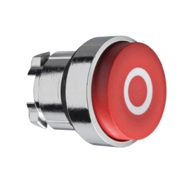 Projecting push button head Ø40, metal, red, Ø22, spring return, marked O - Schneider Electric - ZB4BL432