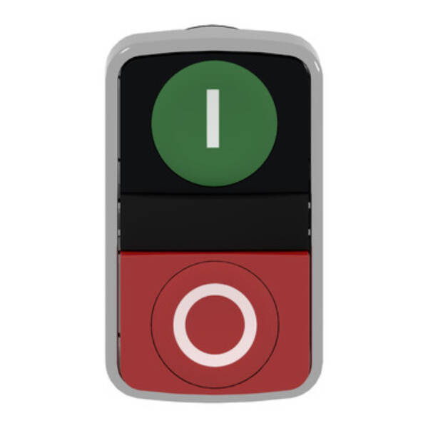 Double-headed push button head, metal, Ø22, 1 green flush marked I + 1 red projecting marked O - Schneider Electric - ZB4BL7341