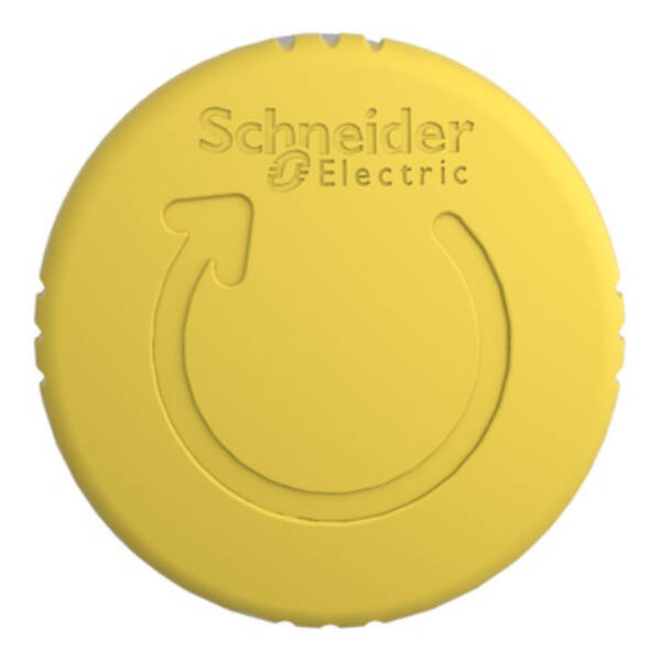 yellow Ø40 mushroom pushbutton head Ø22 latching turn release - Schneider Electric - ZB4BS55
