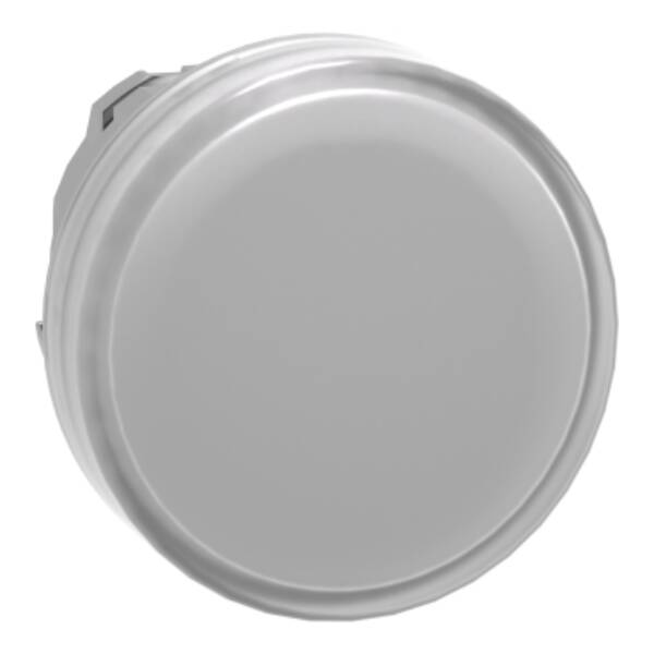 Head for pilot light, Harmony XB4, metal, white, 22mm, universal LED, plain lens - Schneider Electric - ZB4BV013