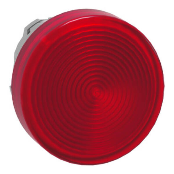 Head for pilot light, Harmony XB4, metal, red, 22mm, universal LED, grooved lens - Schneider Electric - ZB4BV043S