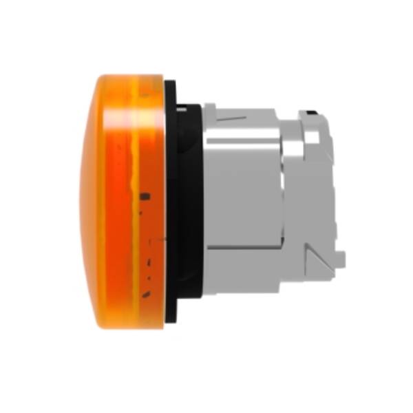 Head for pilot light, Harmony XB4, metal, orange, 22mm, universal LED, plain lens - Schneider Electric - ZB4BV053