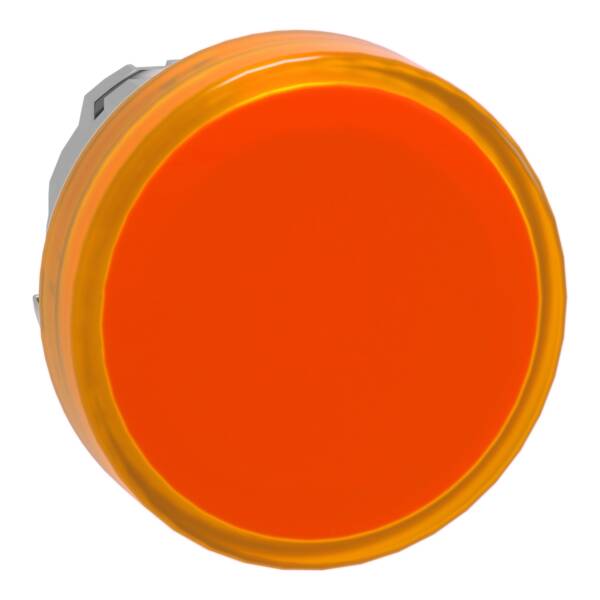 Head for pilot light, Harmony XB4, metal, orange, 22mm, universal LED, plain lens - Schneider Electric - ZB4BV053