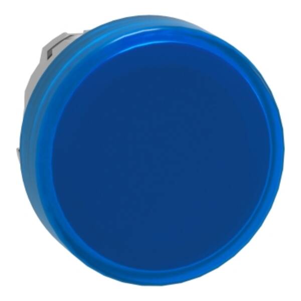 Head for pilot light, Harmony XB4, metal, blue, 22mm, universal LED, plain lens - Schneider Electric - ZB4BV063
