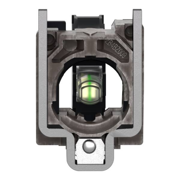 Complete body/light block assembly, Harmony XB4, metal, universal LED, body/fixing collar, 230…240V AC - Schneider Electric - ZB4BVM1