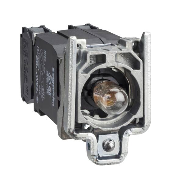 light block with body/fixing collar with BA9s incandesc. bulb 110...120V 1NO+1NC - Schneider Electric - ZB4BW035