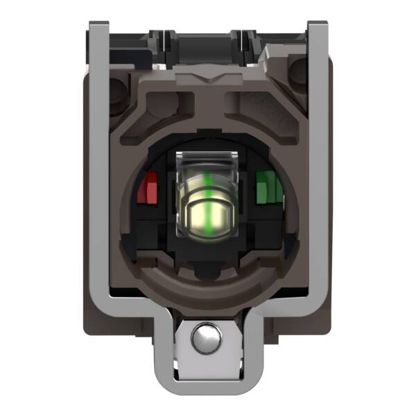Complete body/contact assembly and light block, Harmony XB4, metal, universal LED, body/fixing collar, 1NO + 1NC, 110...120V AC - Schneider Electric - ZB4BW0G15