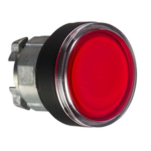 Head for illuminated push button, Harmony XB4, red flush pushbutton Ø22 mm spring return BA9s bulb - Schneider Electric - ZB4BW347